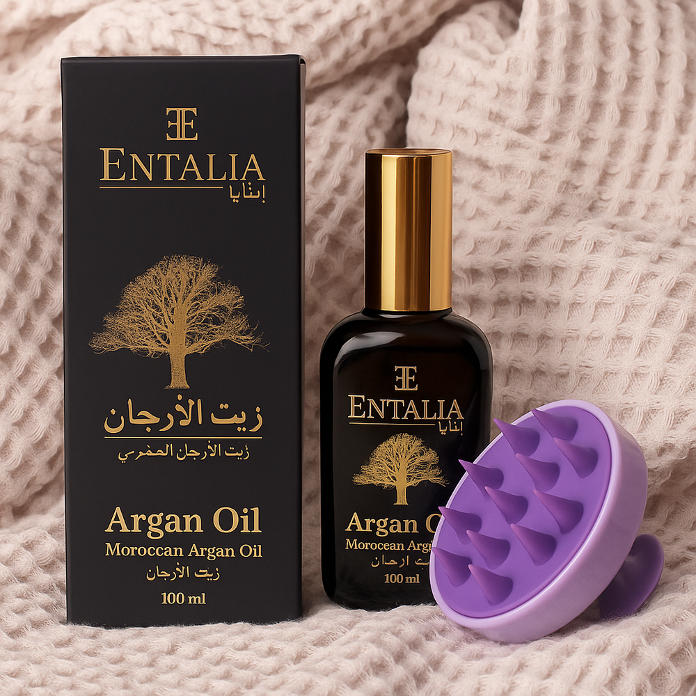 Complete Hair Care Set - Moroccan Argan Oil (x2) + Scalp Massage Brush