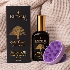 Complete Hair Care Set - Moroccan Argan Oil (x2) + Scalp Massage Brush